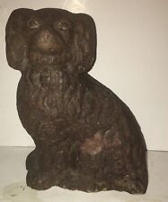 Antique 19th C Folk Art Sewer Tile Staffordshire Type Spaniel Figure OHIO SIGNED picture
