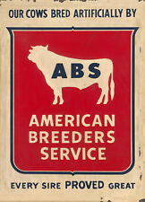 AMERICAN BREEDERS SERVICE ADVERTISING METAL SIGN picture