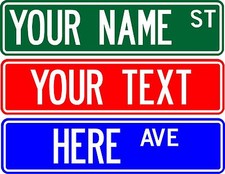 STREET SIGN, 6"X24" CUSTOMIZE WITH ANY NAME OR TEXT (2 SIDED) picture