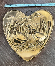 Vintage Copper Mold ducks heart wall hanging jelly mold picture