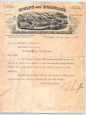Swift and Company Pork Packers Shippers Letterhead SIGNED G.F. Swift 1888 GIFT picture