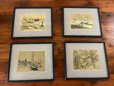 Lionel Barrymore Gold Foil Etchings 4/Lot Framed picture