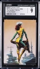 1996 FLEER/SKYBOX MARVEL MASTERPIECES DOUBLE IMPACT ROGUE / HUMAN TORCH CGC 9 picture