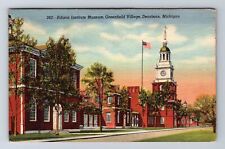 Dearborn MI-Michigan, Edison Institute Museum Greenfield Vintage c1947 Postcard picture