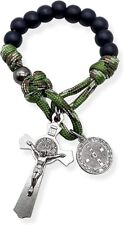 St. Benedict One Decade Paracord Rosary Beads Pocket / Bracelet Prayer Rosary picture