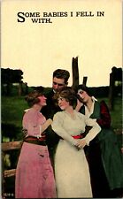 Vtg 1900s Postcard - Romance Risque - Some Babies I Fell In With UNP picture