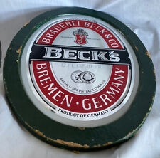 Vintage Original Advertising Beer Ale BECK'S  German Beer Large W/Green Frame picture