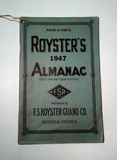 Vintage 1947 Royster's Farmer's Almanac Norfolk Virginia picture