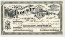 Industry Gold and Silver Mining Co. - 1878 dated Silver City, Nevada Mining Stoc picture