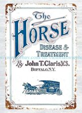 vintage repro VETERINARY BROCHURE cover HORSE DISEASE TREATMENT metal tin sign picture