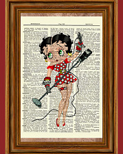 Betty Boop Dictionary Art Print Poster Picture Vintage Book Collectible picture