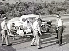 Fatal Car Accident Auto Crash Police 1960s Original 4x5 Photo Negative picture