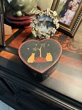 Vintage-Heart Shaped Nesting Boxes (3) Cats Motif   FREE  S&H picture