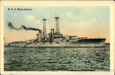 Battleship U.S.S. North Dakota Tichnor Antique Postcard Vintage Post Card picture