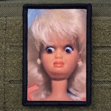 Shocked Doll Patch Moral Tactical Meme Military Army USA Flag Hook & Loop 3x2 picture