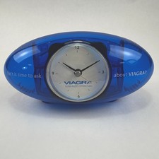 Viagra Desk Clock Business Card Holder Little Blue Pill Y2K picture