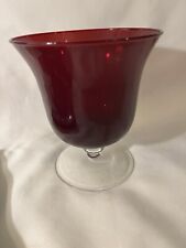 Ruby Red Home Interior Candle Holder 5 3/4 Inches Tall picture
