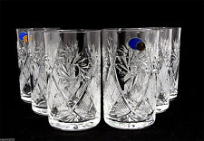 Set of 6 Russian Tea Glasses for Holder Podstakannik - Soviet Crystal Glassware picture
