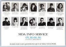 SIDA Info Service AIDS HIV Awareness France Postcard 1990s Public Health Social picture
