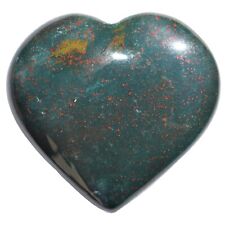 Charged Top Grade Bloodstone Crystal Puffy Heart / Palm Stone + Selenite Heart picture