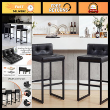 Bar Stools Set of 2, Counter Height Bar Stools Sets with Back, Faux Leather Bars picture
