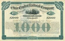 Ohio Central Railroad Co. - $1,000 Bond (Uncanceled) - Railroad Bonds picture