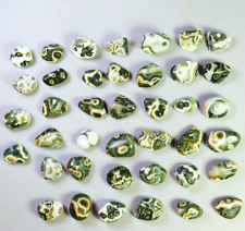 40pcs Natural Ocean Jasper Quartz Crystal Agate Round Pendant Jasper Reiki Stone picture