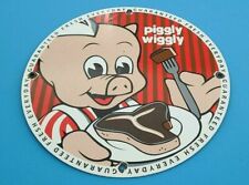 VINTAGE PIGGLY WIGGLY PORCELAIN GAS AUTO STOP GENERAL STORE SERVICE MARKET SIGN picture