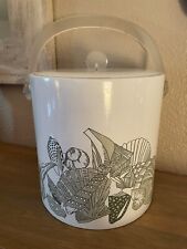 Vintage MCM Sigma Ice Bucket Seashell Beach Design Lucite Handle And Lid picture