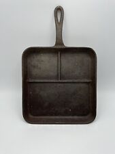 Unmarked Lodge Cast Iron Divided Breakfast Skillet - RESTORED picture