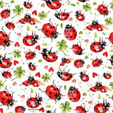 (2) Two Paper Lunch Napkins for Decoupage/Mixed Media - Ladybug Flight insect picture