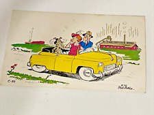 Vintage Bob Petley Humorous Post Card 1952 Pets and Travel Postcard Error picture