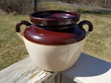 Antique Creamic glazed Pot with Handles Brown and White Jug Stoneware picture