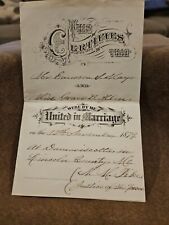 Marriage Certificate 1879 Plus Envelope  picture