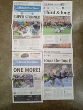 Detroit Lions SUPER STUNNED & ONE MORE lot 2 Detroit Free Press Newspaper picture