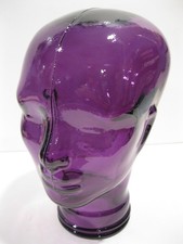 Glass Head PURPLE, Life Size Mannequin Head for Decor, Display Hats Wigs, etc picture