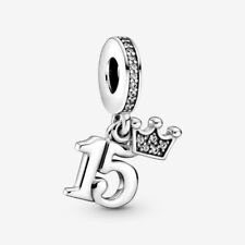 New Pandora 925 Ale 15th Birthday Dangle Charm Pendant Bead w/pouch picture