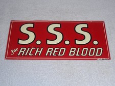 VINTAGE S.S.S. FOR RICH RED BLOOD QUCK MEDICINE 14" TIN METAL DR. SYPHILIS SIGN picture