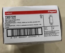 5 box- (50 pc ) Legrand Radiant 15A 1 Pole Switch 120/277VAC  picture