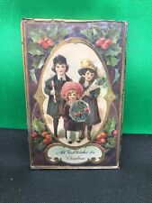 Zimmerman Germany ~Victorian Christmas Post Card Children  1909 Gifts picture
