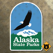 Alaska State Parks highway marker road sign 2010 bald eagle Denali 10x15 picture