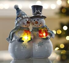 VP Home Christmas Snowman Decor Christmas Figurines Resin Snowman Lighted Decora picture