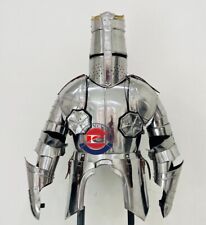 Medieval 18G Steel Knight Templar Half Body Armor Suit Silver Costume picture