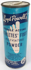 Vintage 1956 Advertising Tin Loyd Powell's Athletes Foot Powder Houston Arkansas picture