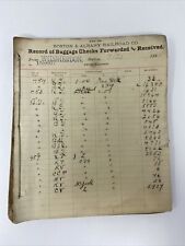 1883 Boston Albany Railroad Winchendon Station Handwritten Record Baggage Checks picture