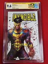 Invincible #1 CGC 9.6 SS Tyler Kirkham Battle Damage Trade Whatnot 2X Signed picture