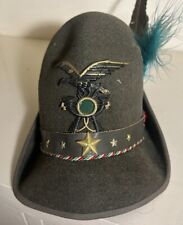 Vintage WWll Wool Italian Military Alpine Hat With Capello Alpino Feathers picture