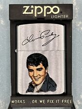 Vintage 1987 Elvis Presley Signed Portrait Chrome Zippo Lighter NEW picture