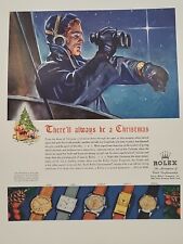 1942 Rolex Watch Fortune WW2 X-Mas Print Ad Christmas Tree Navy Star Binoculars picture