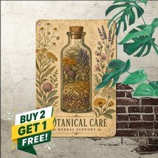 Herbal First Aid Natural Remedies Botanical Poster Metal Tin Sign Wall Art picture